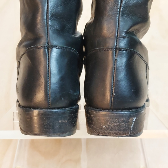 Stuart Weitzman 2-Tone Leather Riding Boots, Sz 8 - Picture 5 of 10